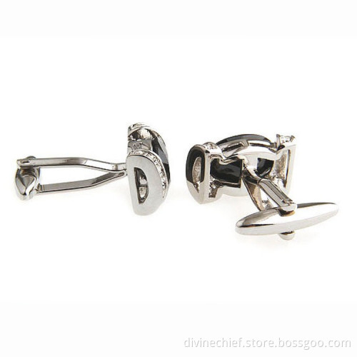 Custom High End Cufflinks , Inlaid Ziron Stones Men Cufflinks For Gift